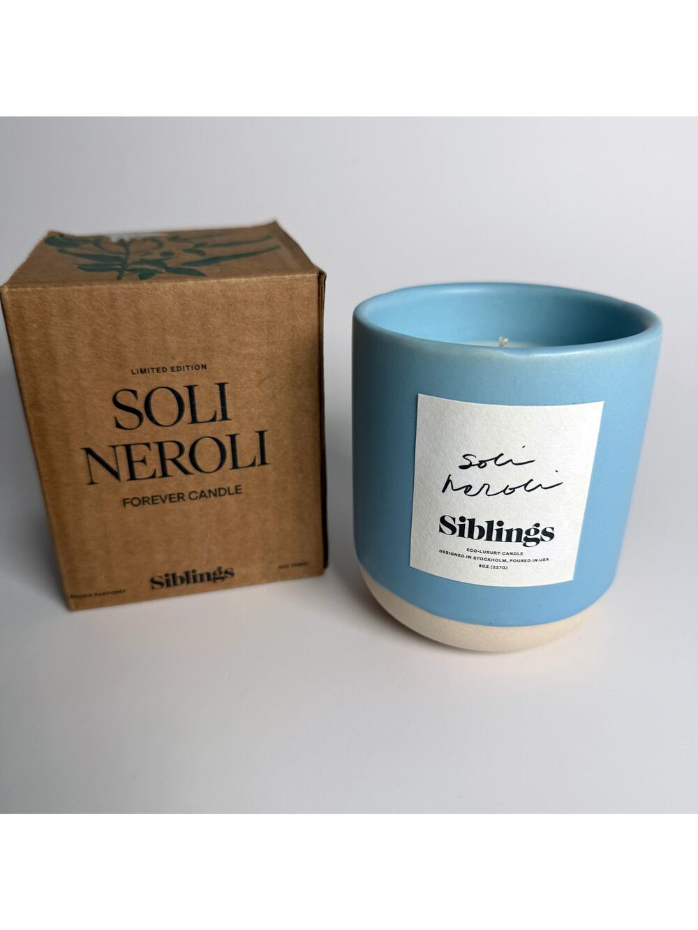 Siblings Refillable Forever Candle Soli Neroli Limited Edition 8oz New in Box